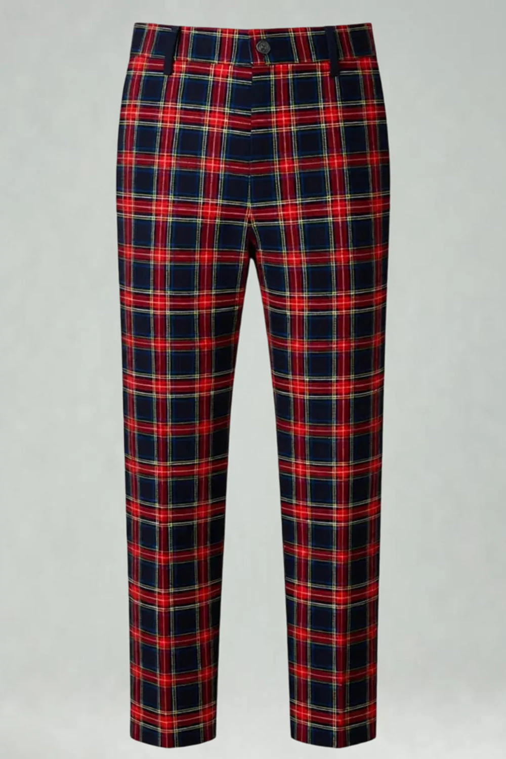 Noir Rouge Grille Pointe Revers Double Boutonnage 2 Pièces Costumes de Bal Hommes - Image 7