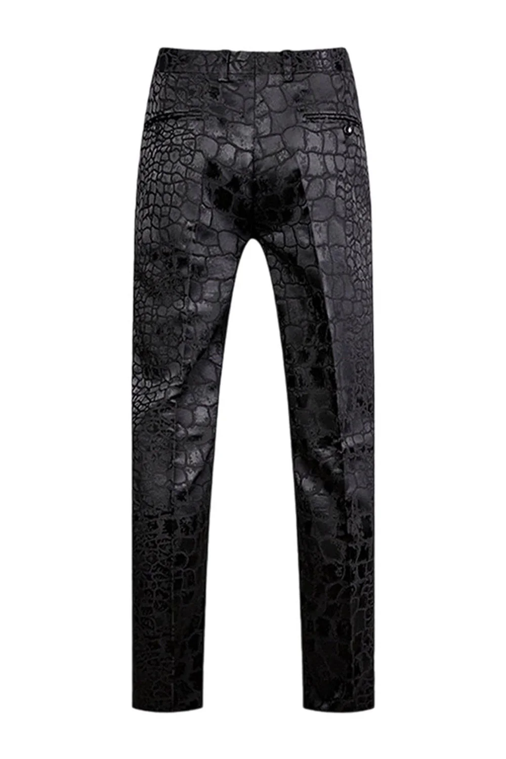 Noir Texture Peak Lapel 2 Pièces Costumes de bal - Image 4