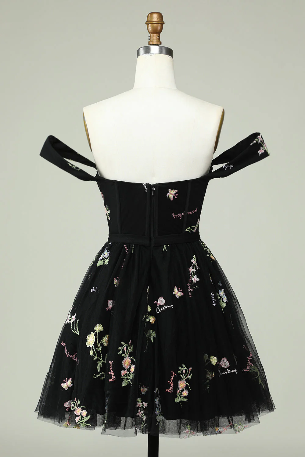 Noir Une ligne de l’épaule robe de cocktail - Image 2