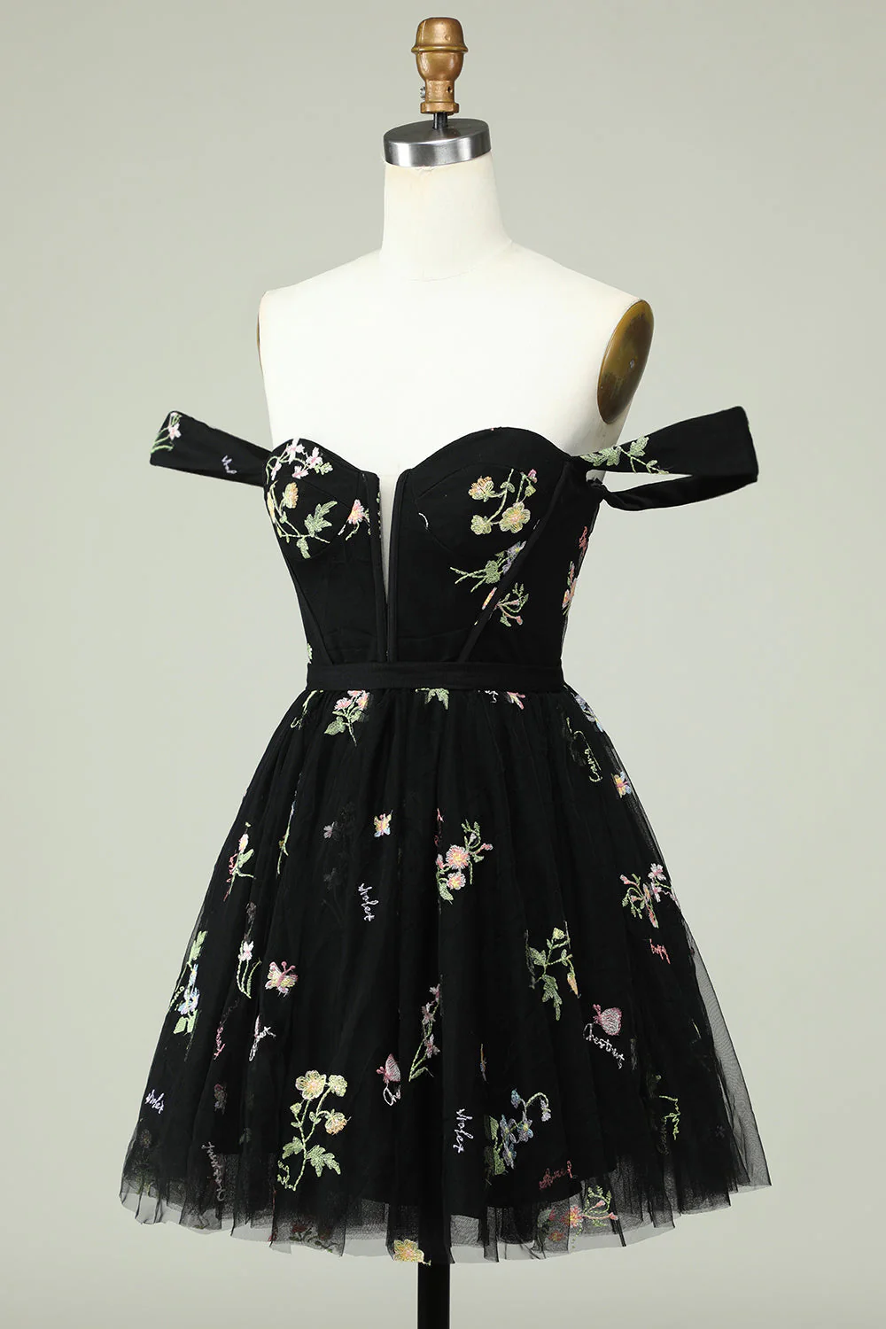 Noir Une ligne de l’épaule robe de cocktail - Image 3