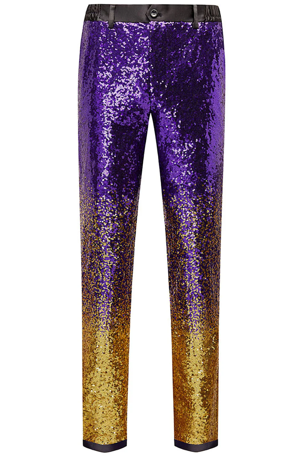 Ombre Paillettes Violet Homme 2 Pièces Slim Fit Notched Lapel Costumes de cocktail - Image 3