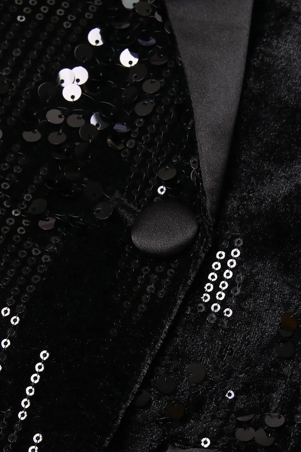 Blazer de soirée noir à paillettes pour femme avec plumes - Image 4