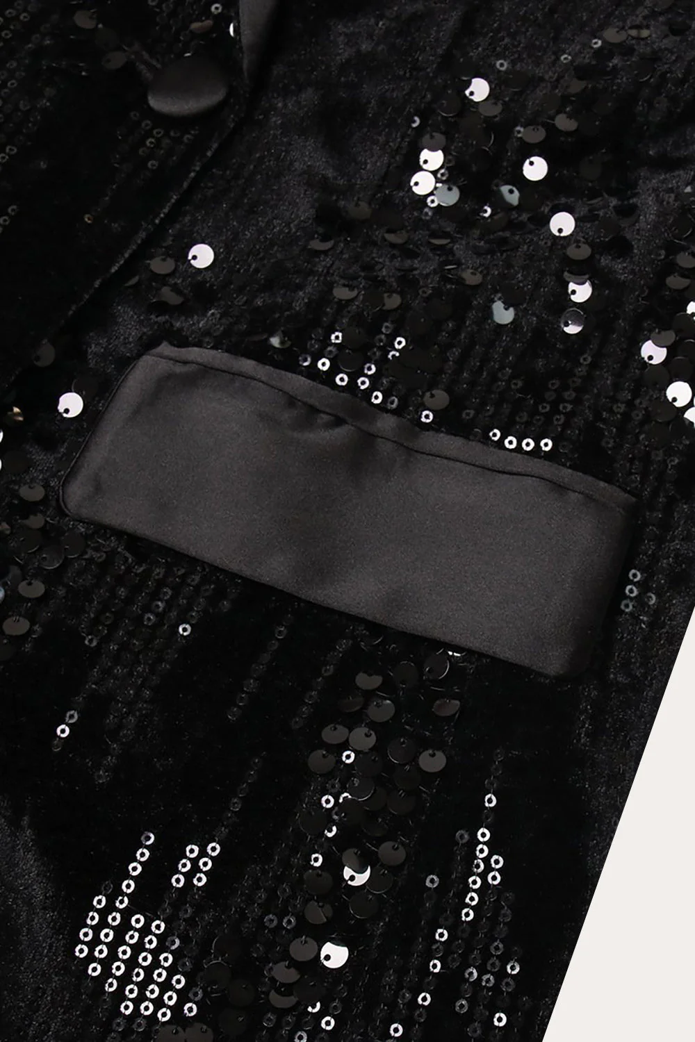 Blazer de soirée noir à paillettes pour femme avec plumes - Image 5