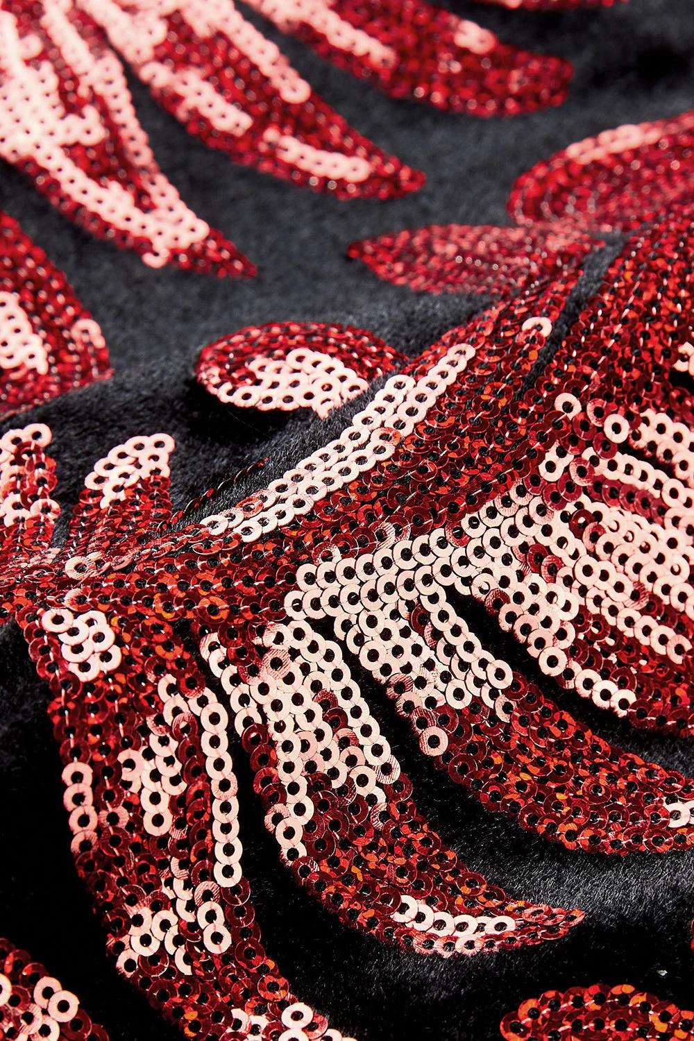 Paillettes rouges Motif floral Hommes 2 pièces Costumes - Image 7