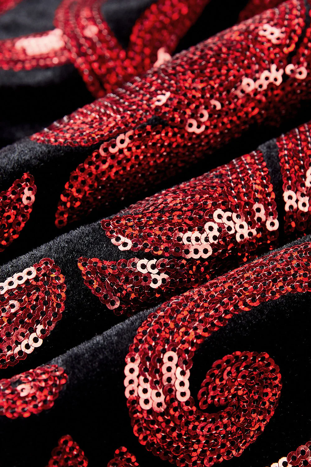 Paillettes rouges Motif floral Hommes 2 pièces Costumes - Image 8