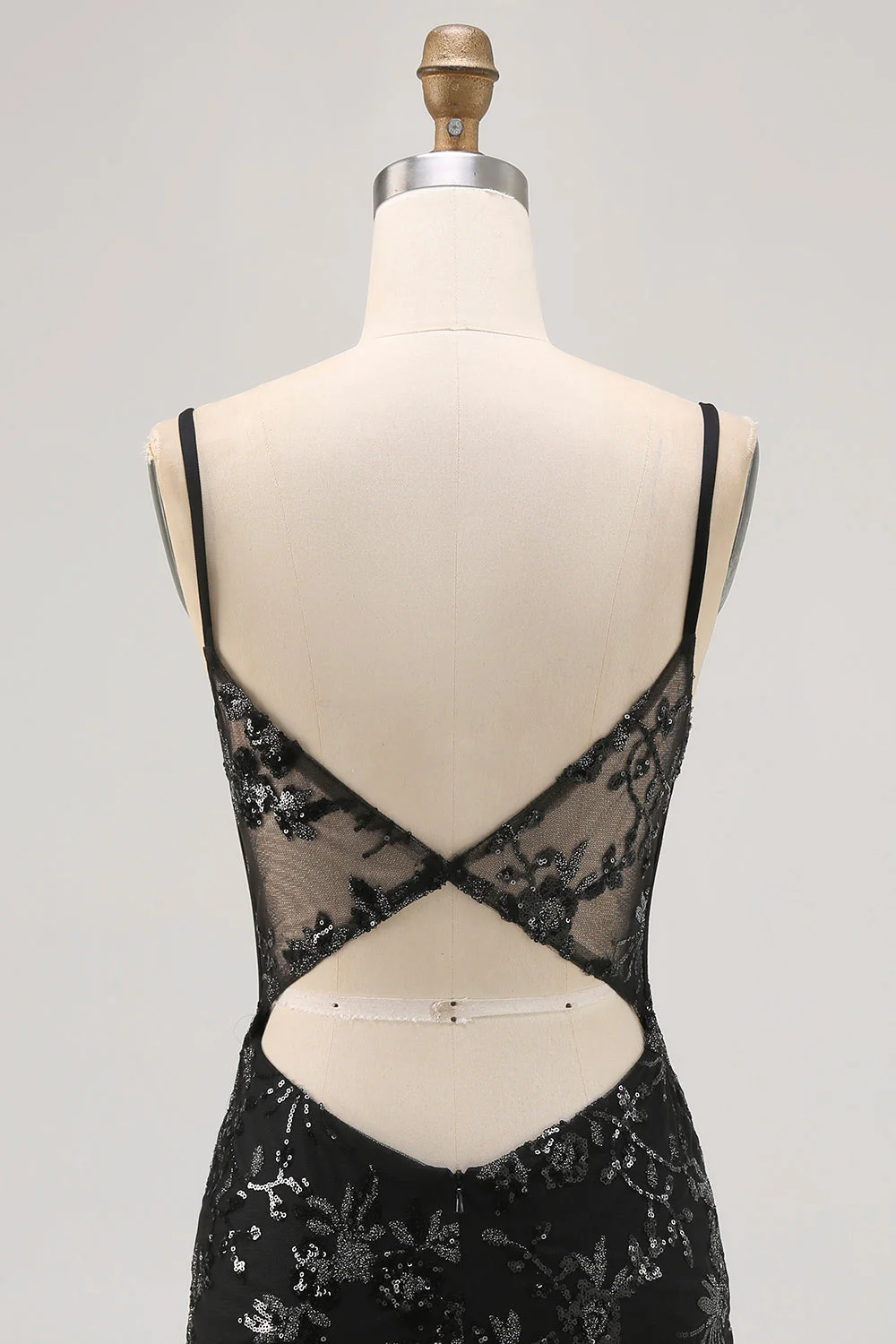 Paillettes scintillantes vert foncé Moulante corset dos nu Robe de retour - Image 13