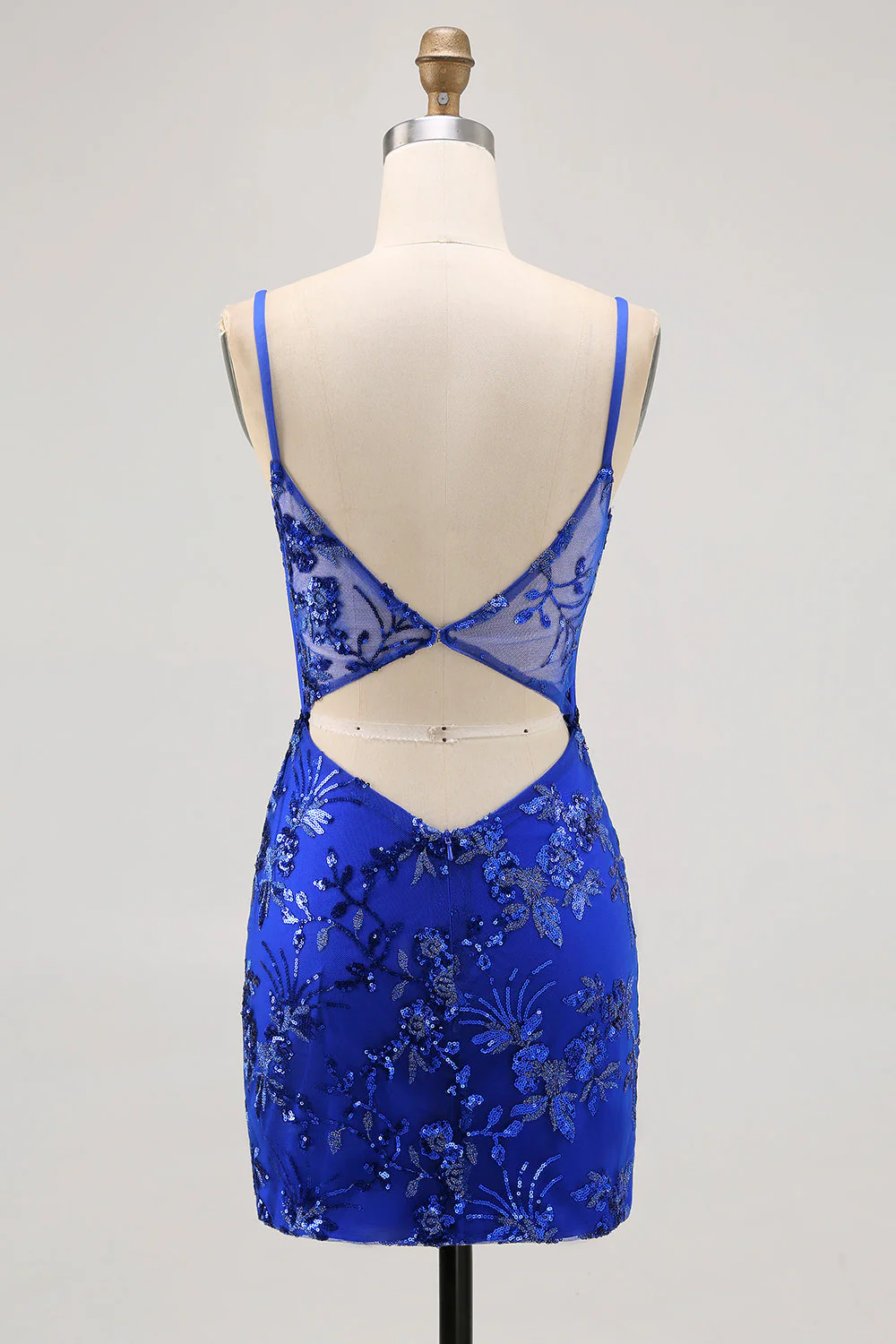 Paillettes scintillantes vert foncé Moulante corset dos nu Robe de retour - Image 16