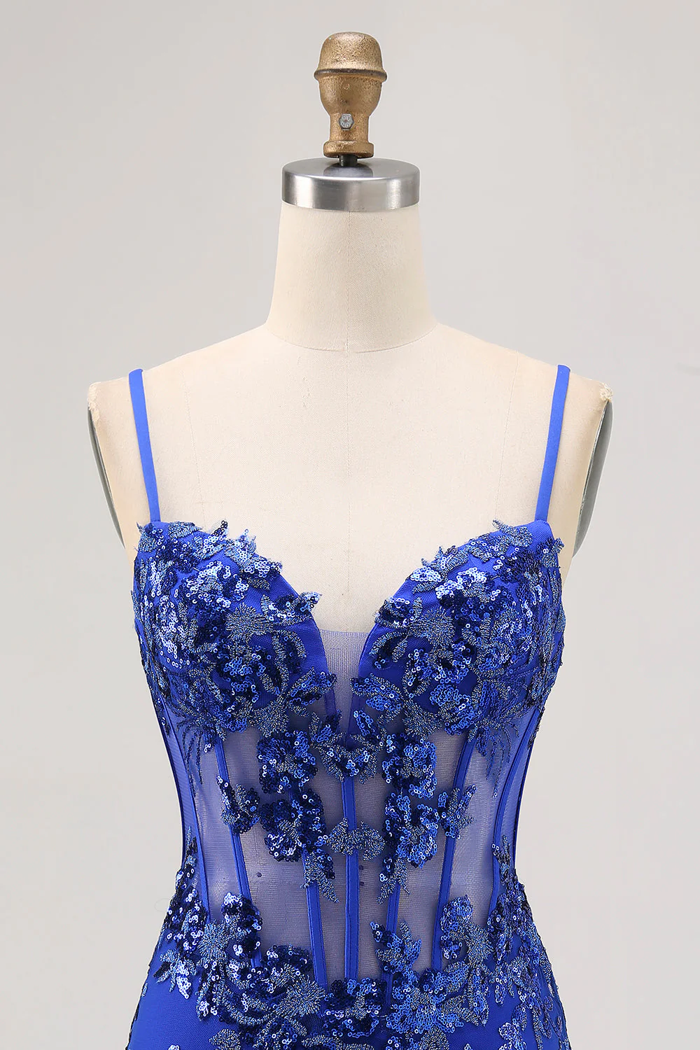 Paillettes scintillantes vert foncé Moulante corset dos nu Robe de retour - Image 18