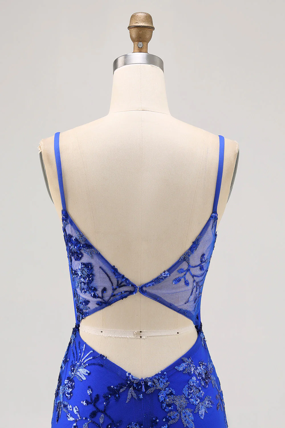 Paillettes scintillantes vert foncé Moulante corset dos nu Robe de retour - Image 19