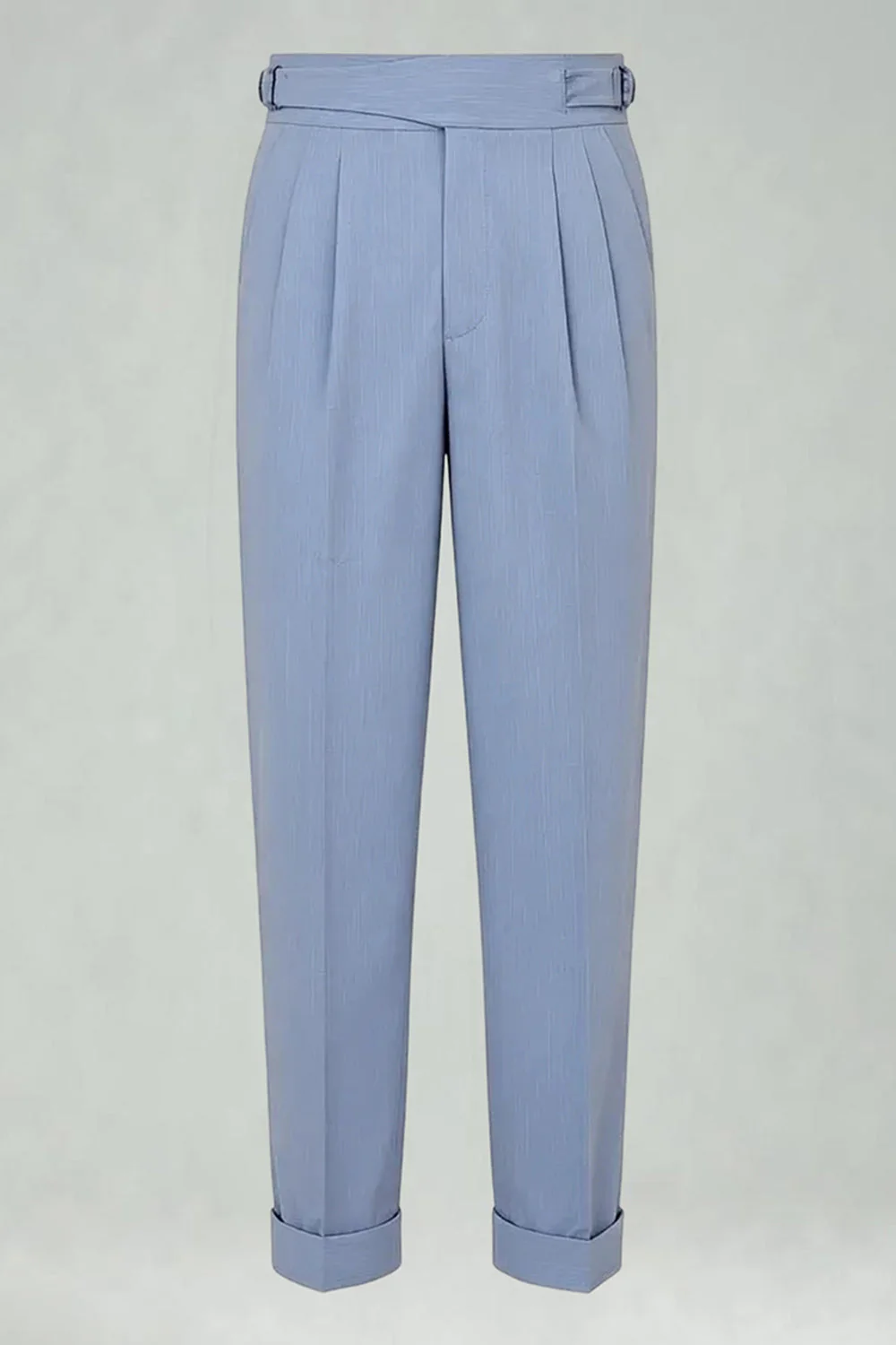 Pantalon de costume pour hommes taille haute bleu - Image 2