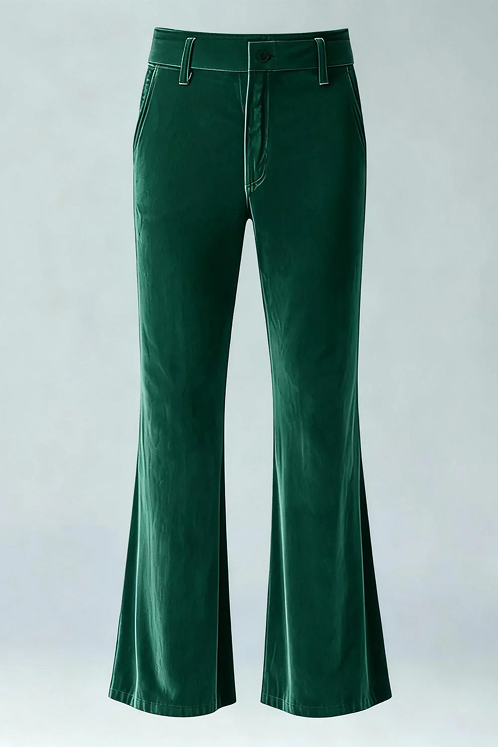 Pantalon évasé pour hommes vert foncé - Image 2