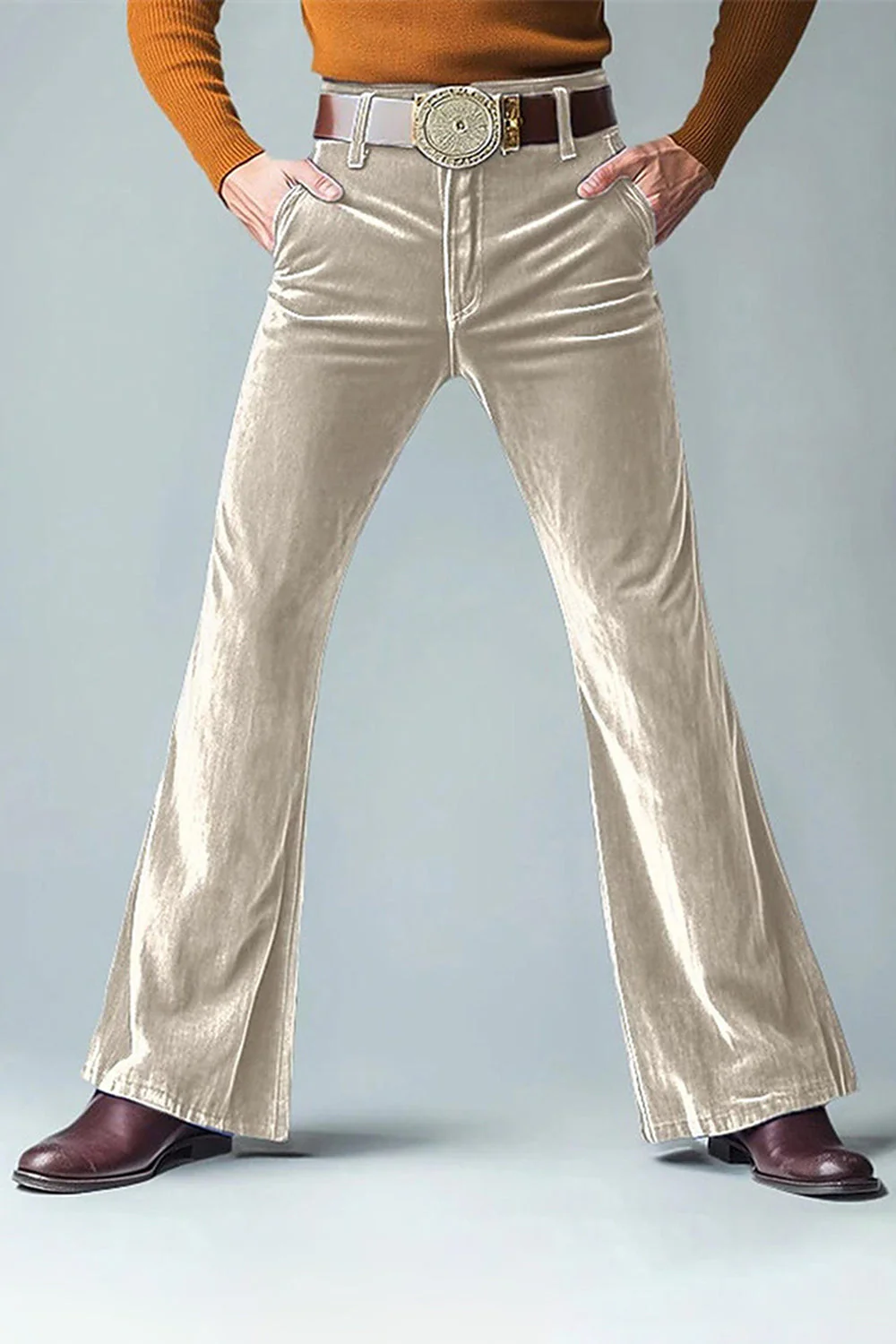 Pantalon évasé pour hommes vert foncé - Image 6