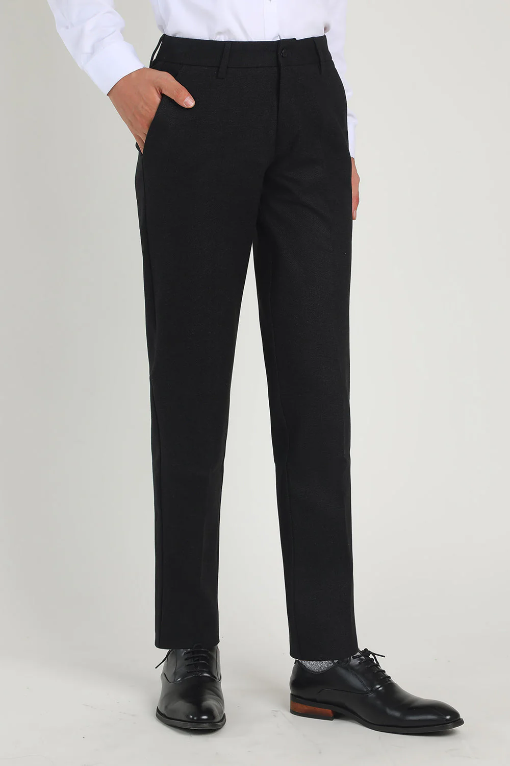 Pantalon Noir Jambe Droite Costumes Hommes - Image 3