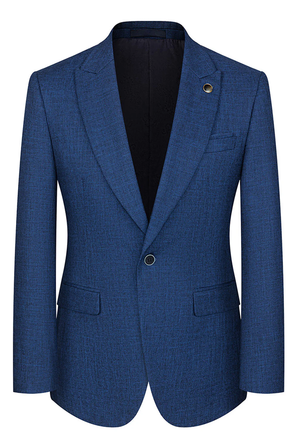 Peacock Blue Peak Repel One Button Costumes 3 pièces pour hommes - Image 2