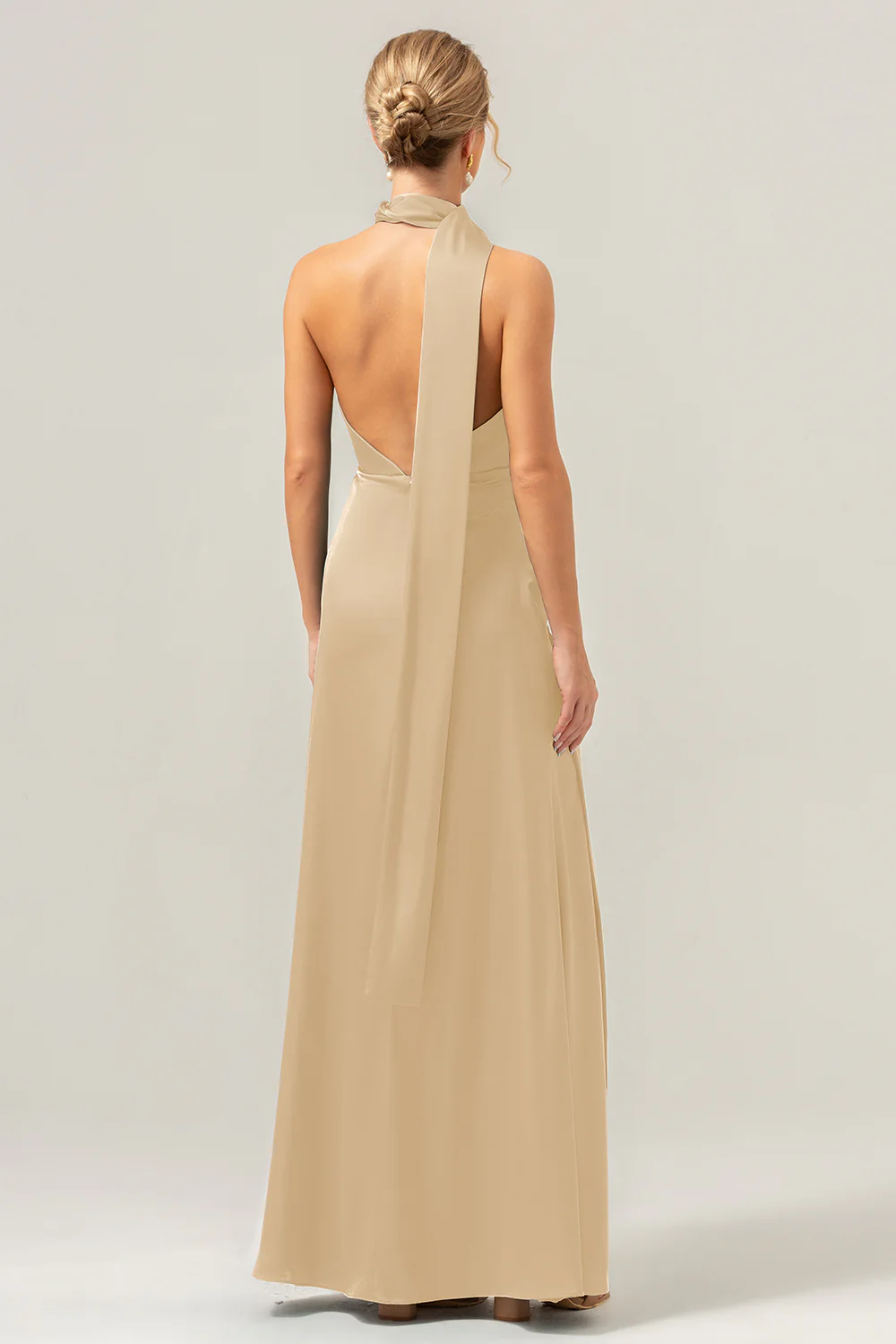 Peacock Sheath V-Neck Dos Nu Longue Robe de demoiselle d’honneur avec fente - Image 12
