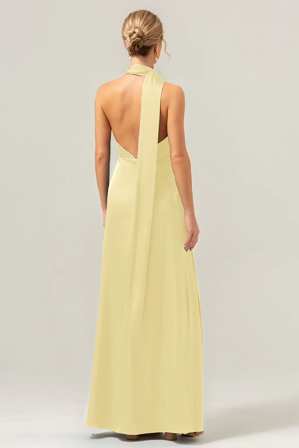 Peacock Sheath V-Neck Dos Nu Longue Robe de demoiselle d’honneur avec fente - Image 14