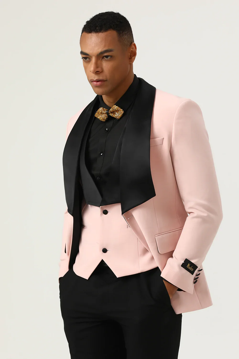Pink Shaw Lapel 3 pièces Costumes de bal pour hommes - Image 7