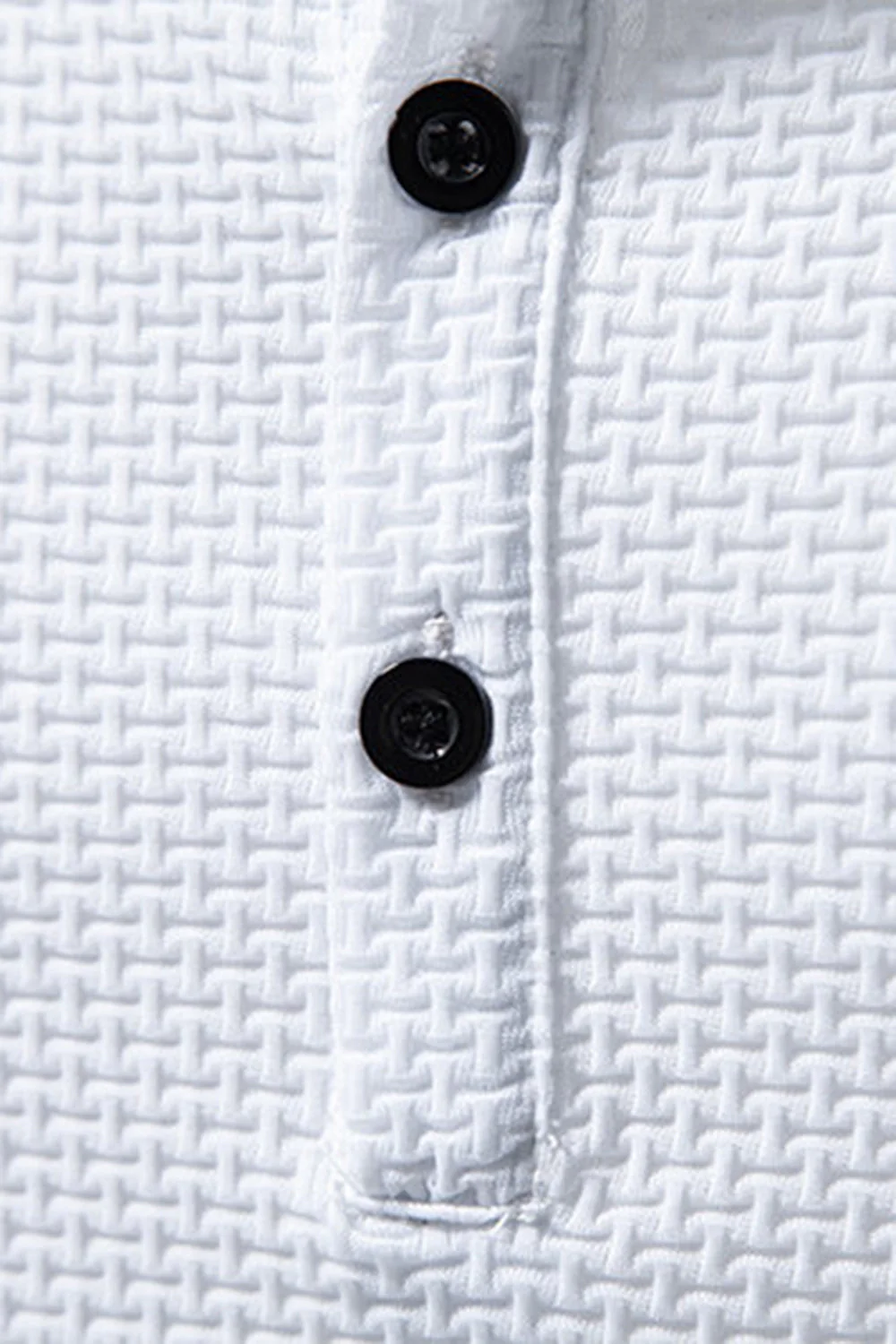 Boutons Été Manches Courtes Blanc T-shirt décontracté pour hommes - Image 5