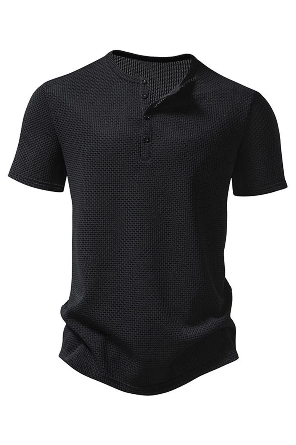 Boutons Été Manches Courtes Blanc T-shirt décontracté pour hommes - Image 7
