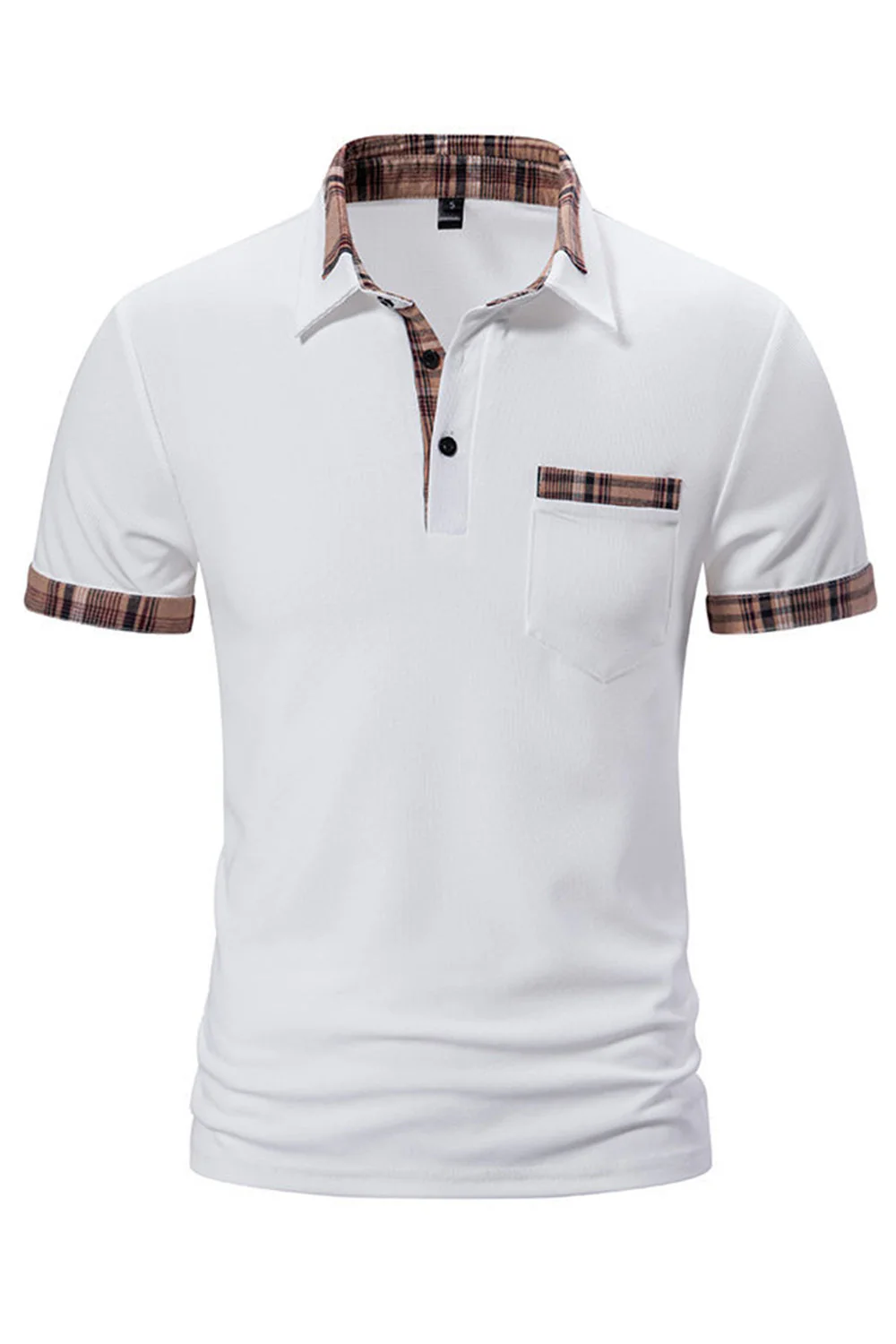 Polo décontracté en coton blanc à manches courtes pour hommes