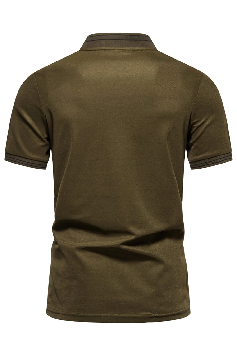 Polo homme bleu marine à manches courtes zippée en coton - Image 5