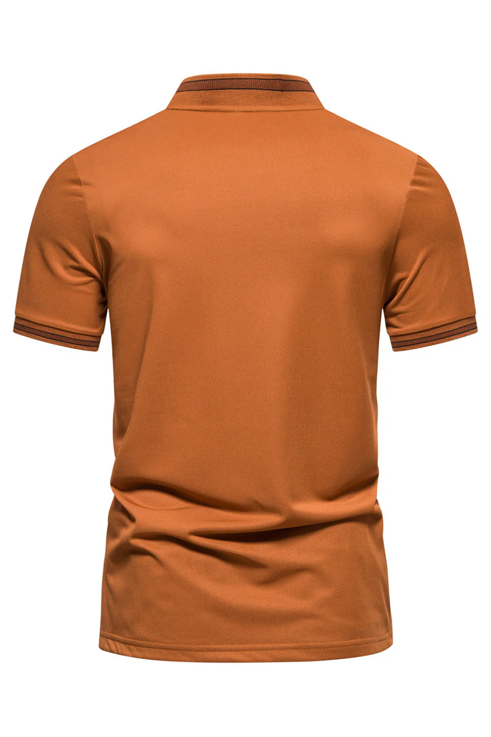 Polo homme bleu marine à manches courtes zippée en coton - Image 8