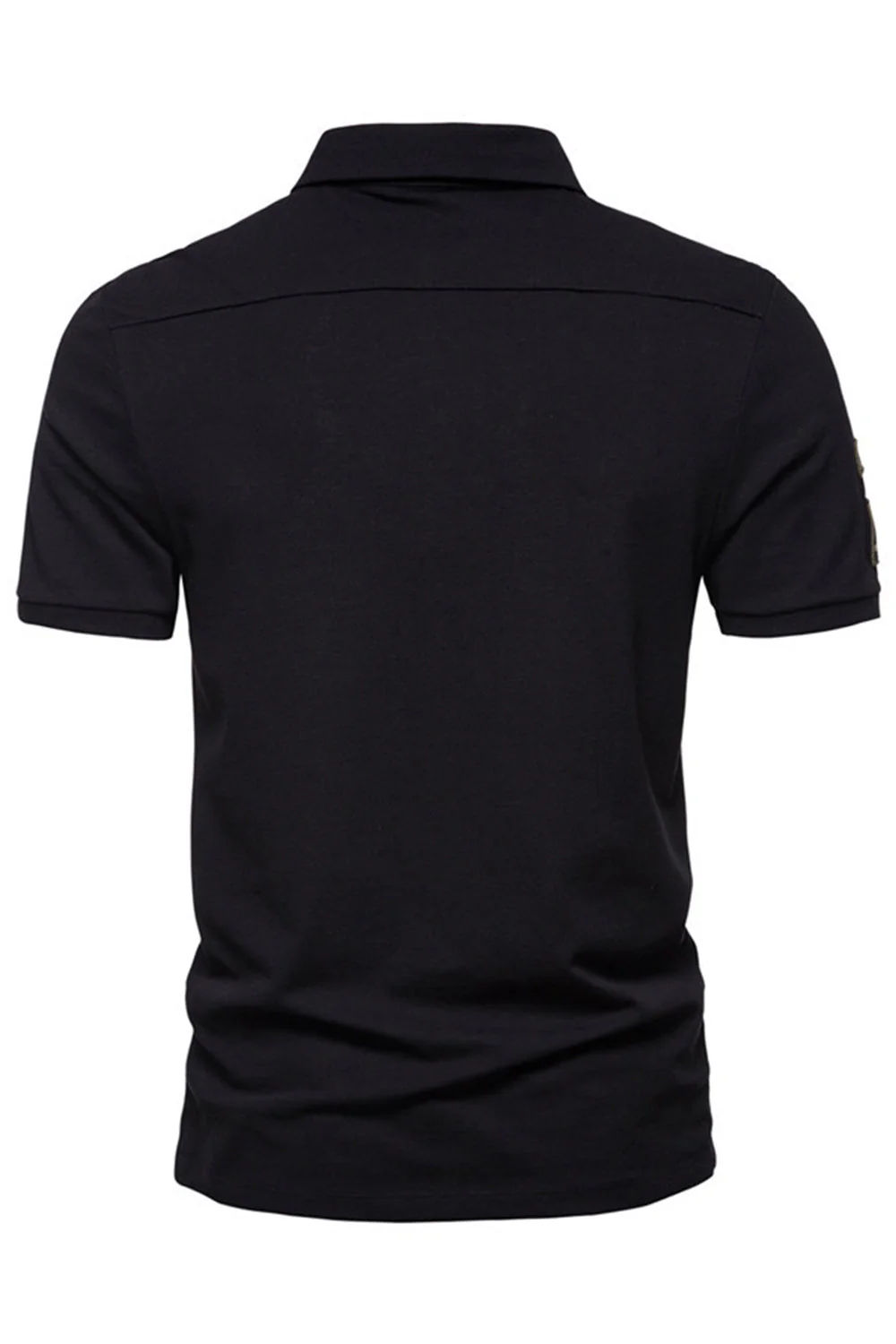Polo homme vert à manches courtes en coton stretch uni - Image 5