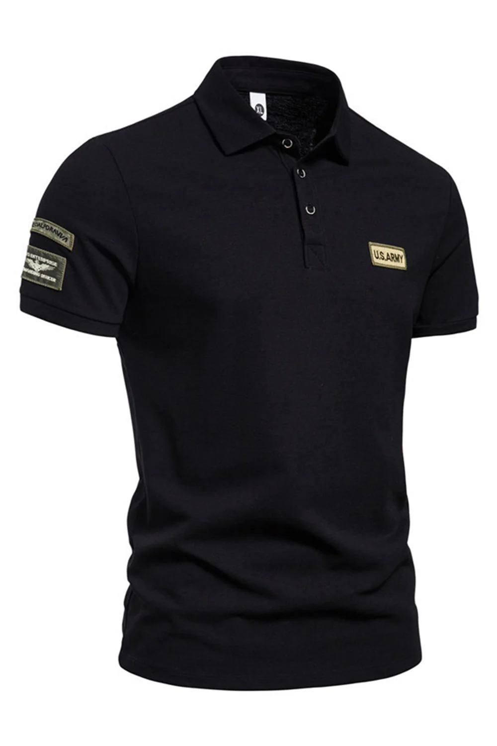 Polo homme vert à manches courtes en coton stretch uni - Image 6