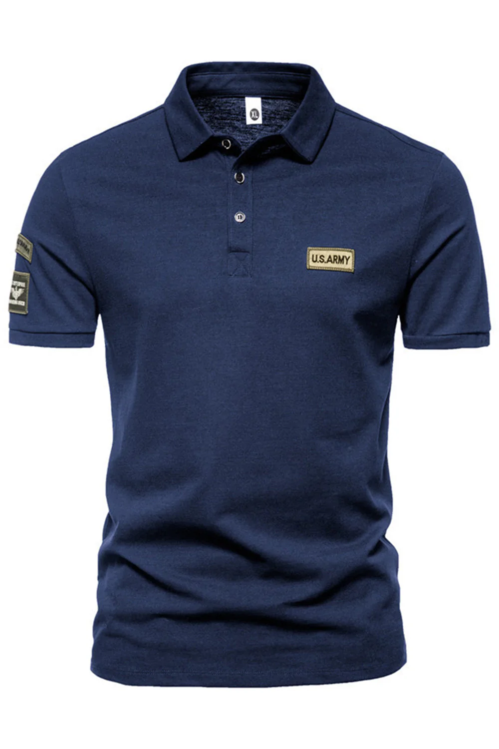 Polo homme vert à manches courtes en coton stretch uni - Image 7