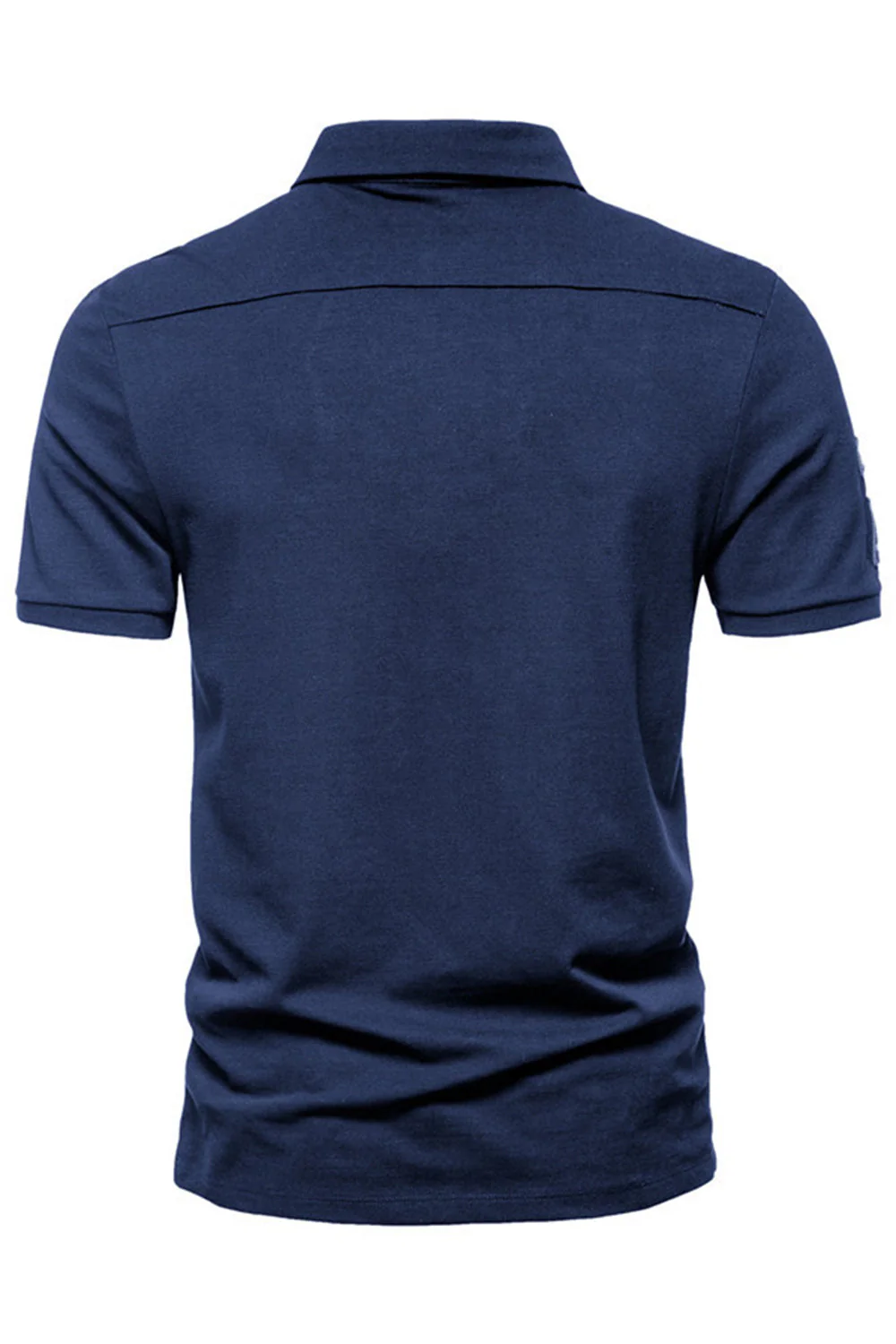 Polo homme vert à manches courtes en coton stretch uni - Image 8