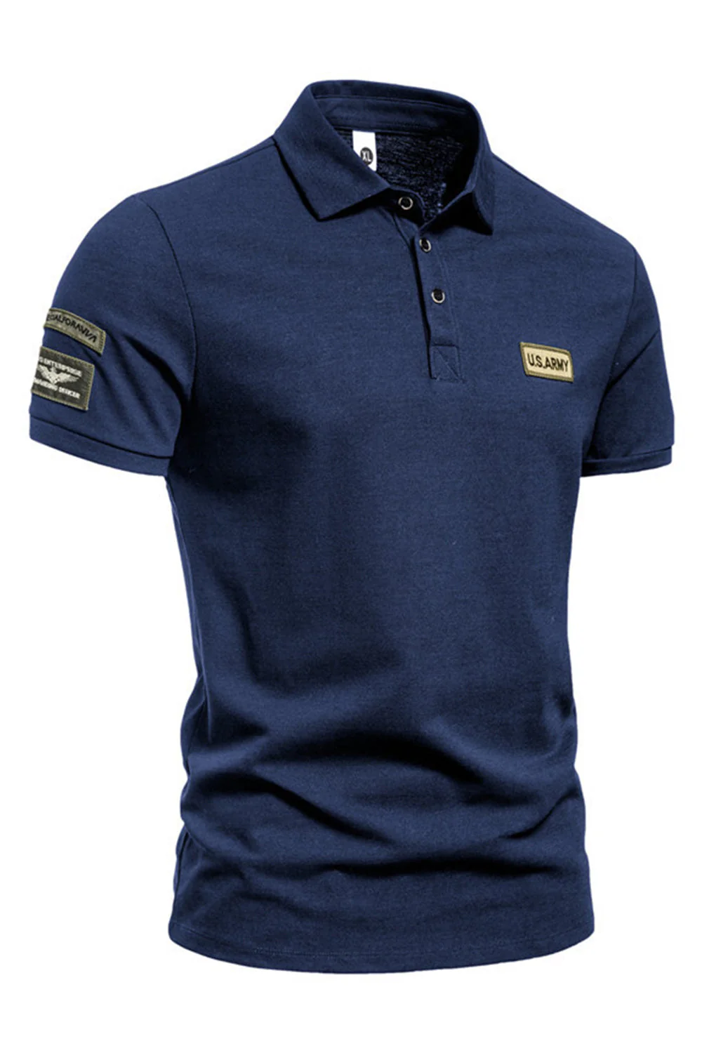 Polo homme vert à manches courtes en coton stretch uni - Image 9