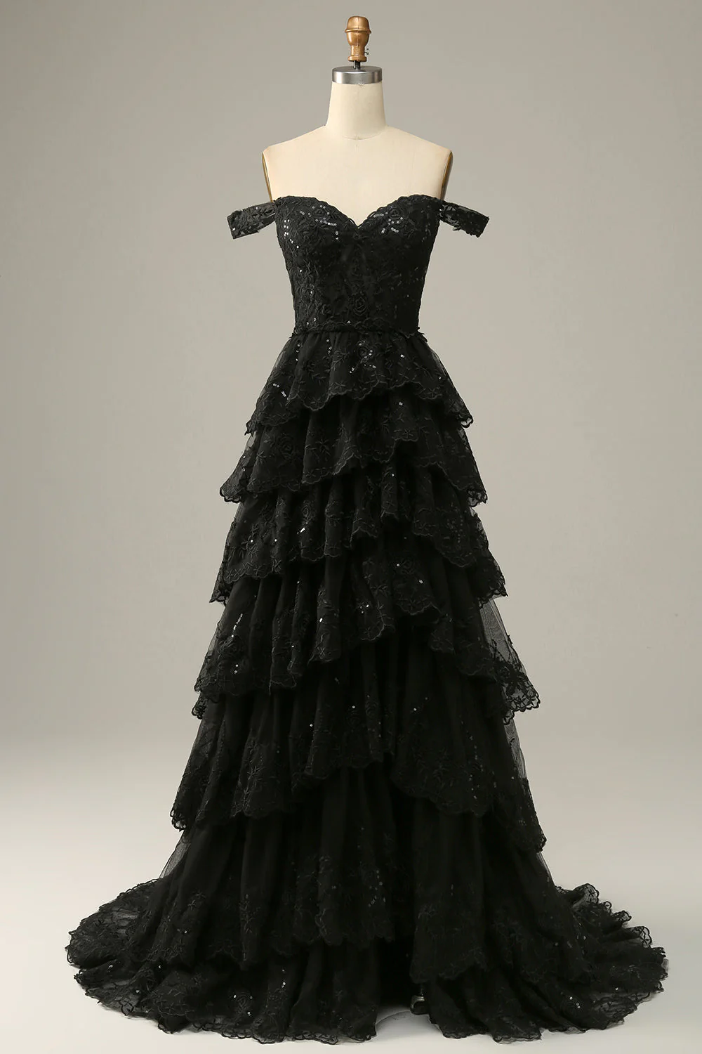 Princesse Une ligne sur l’épaule Robe de bal longue rose avec appliques - Image 10