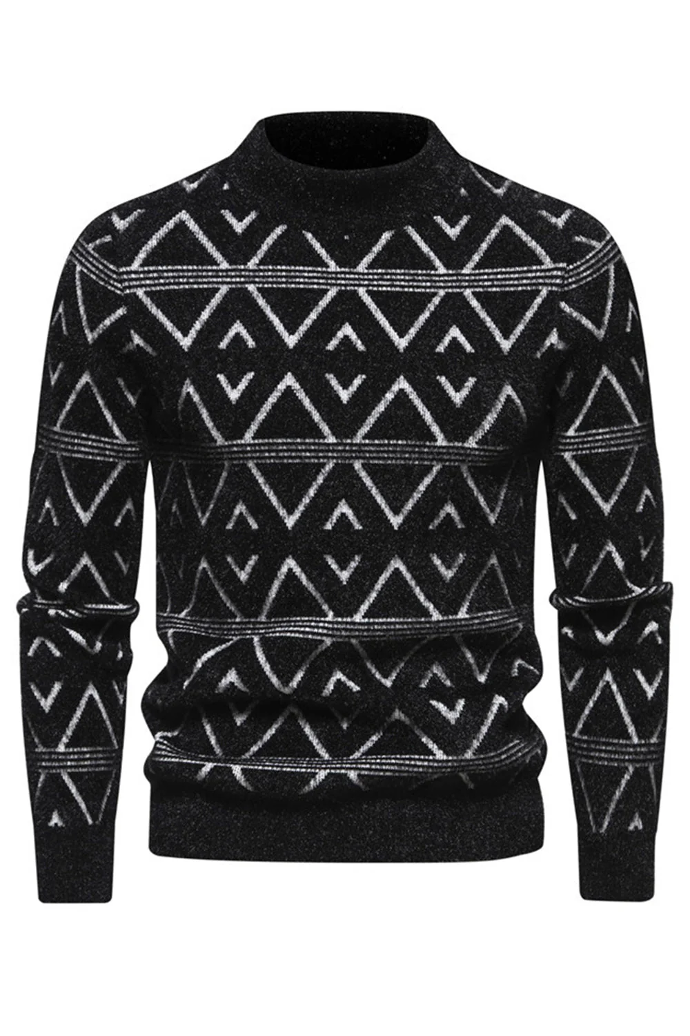 Pull pull homme col rond imprimé rayé blanc - Image 7