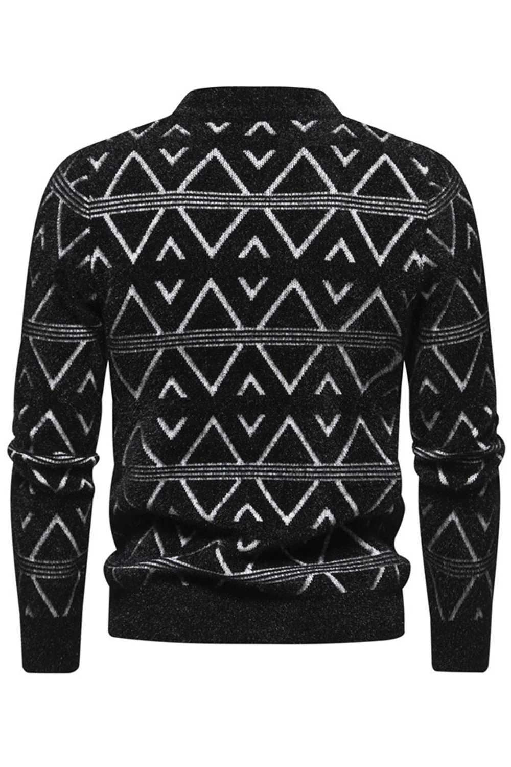 Pull pull homme col rond imprimé rayé blanc - Image 8