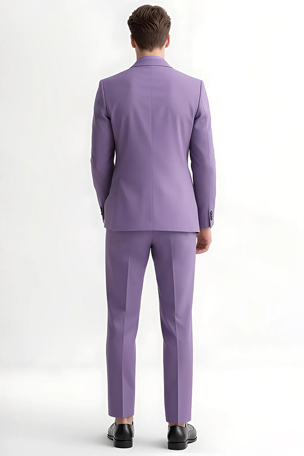 Costume 2 pièces pour homme slim fit violet à revers cranté - Image 2