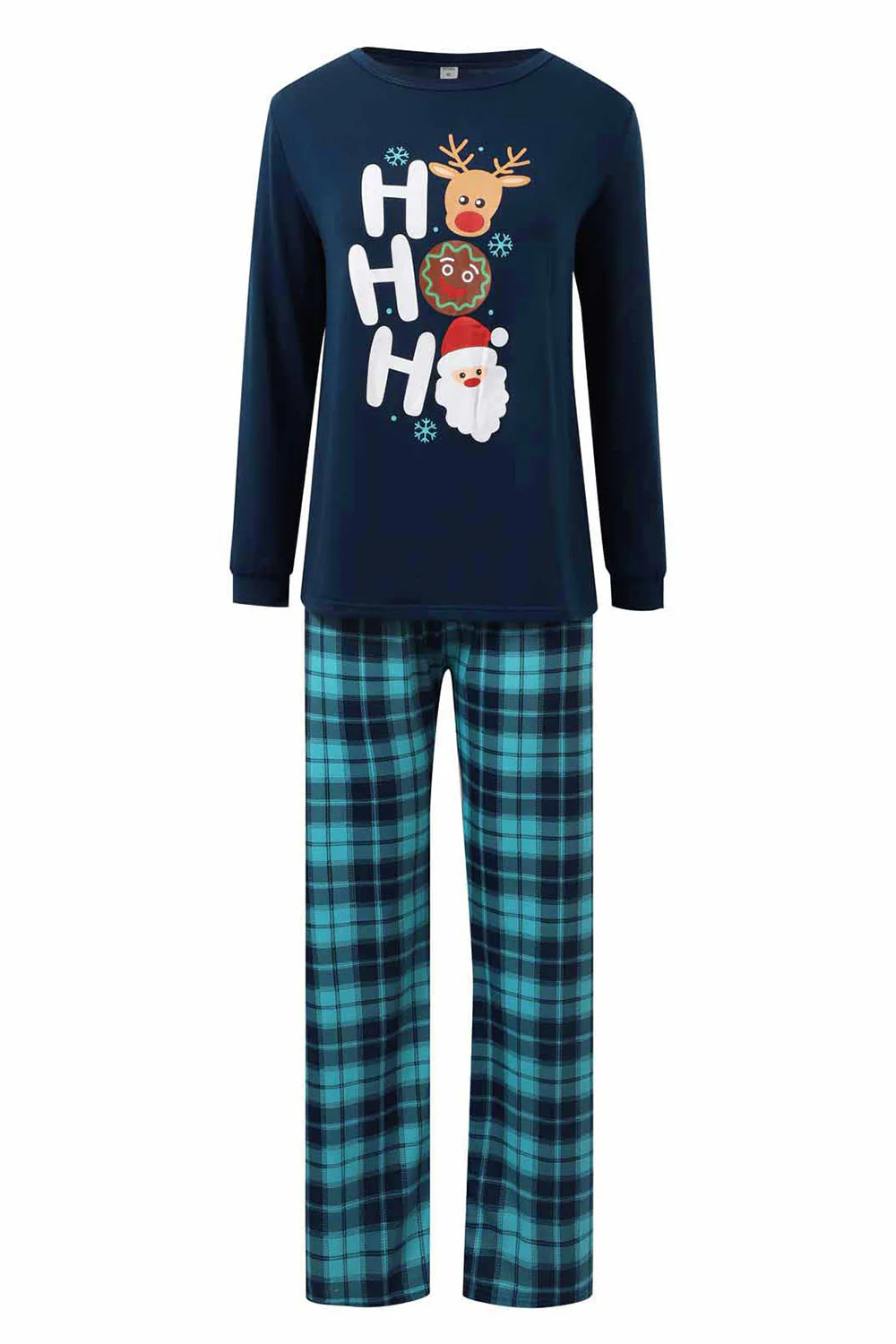 Pyjama assorti familial imprimé Noël bleu foncé - Image 3