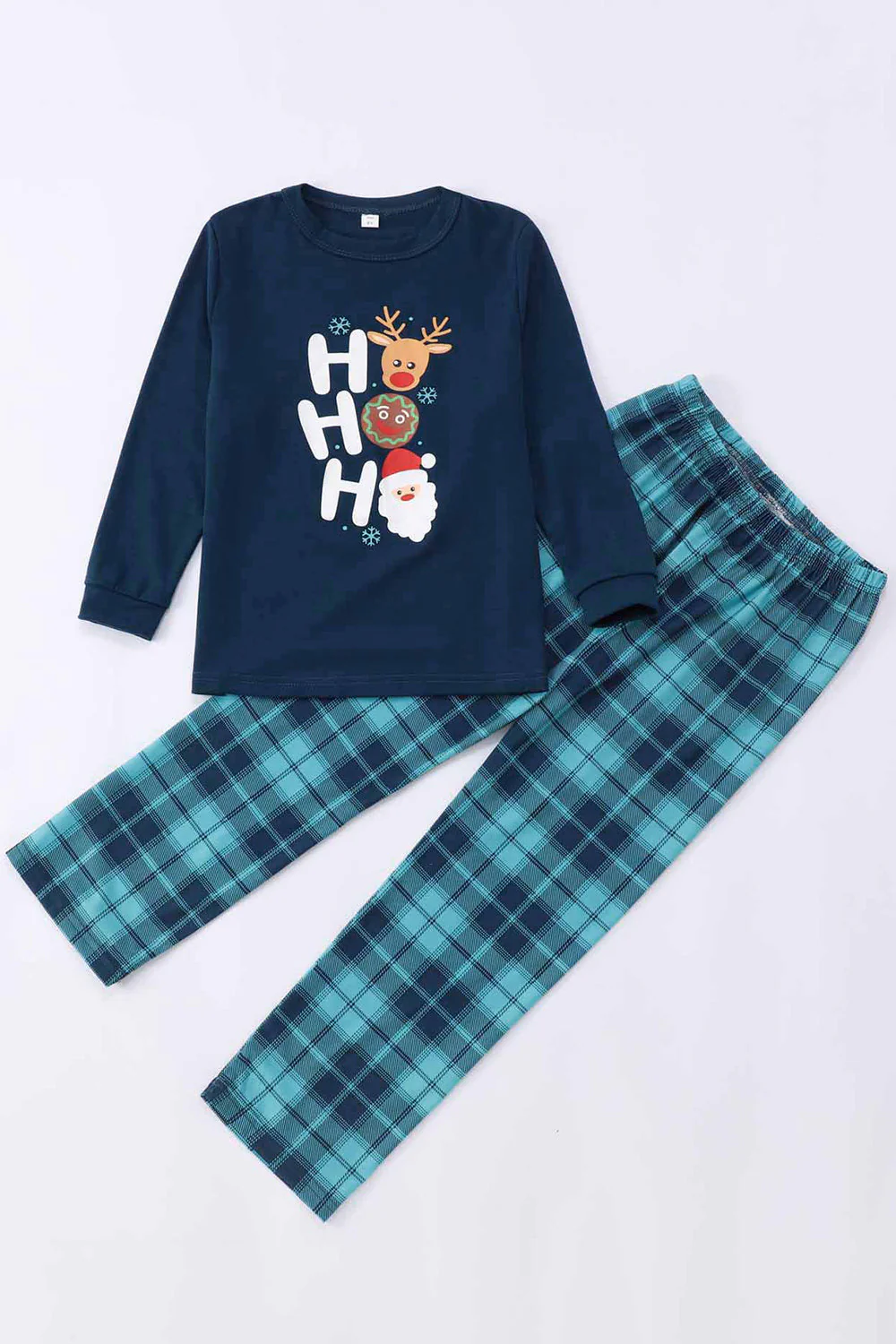 Pyjama assorti familial imprimé Noël bleu foncé - Image 4