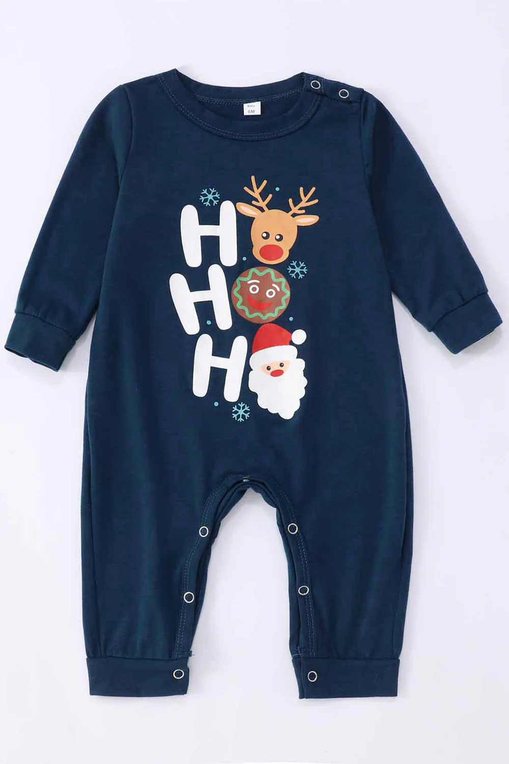 Pyjama assorti familial imprimé Noël bleu foncé - Image 5