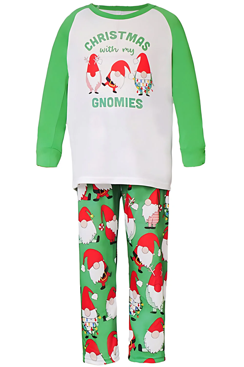 Pyjama familial assorti à manches longues imprimé vert - Image 5