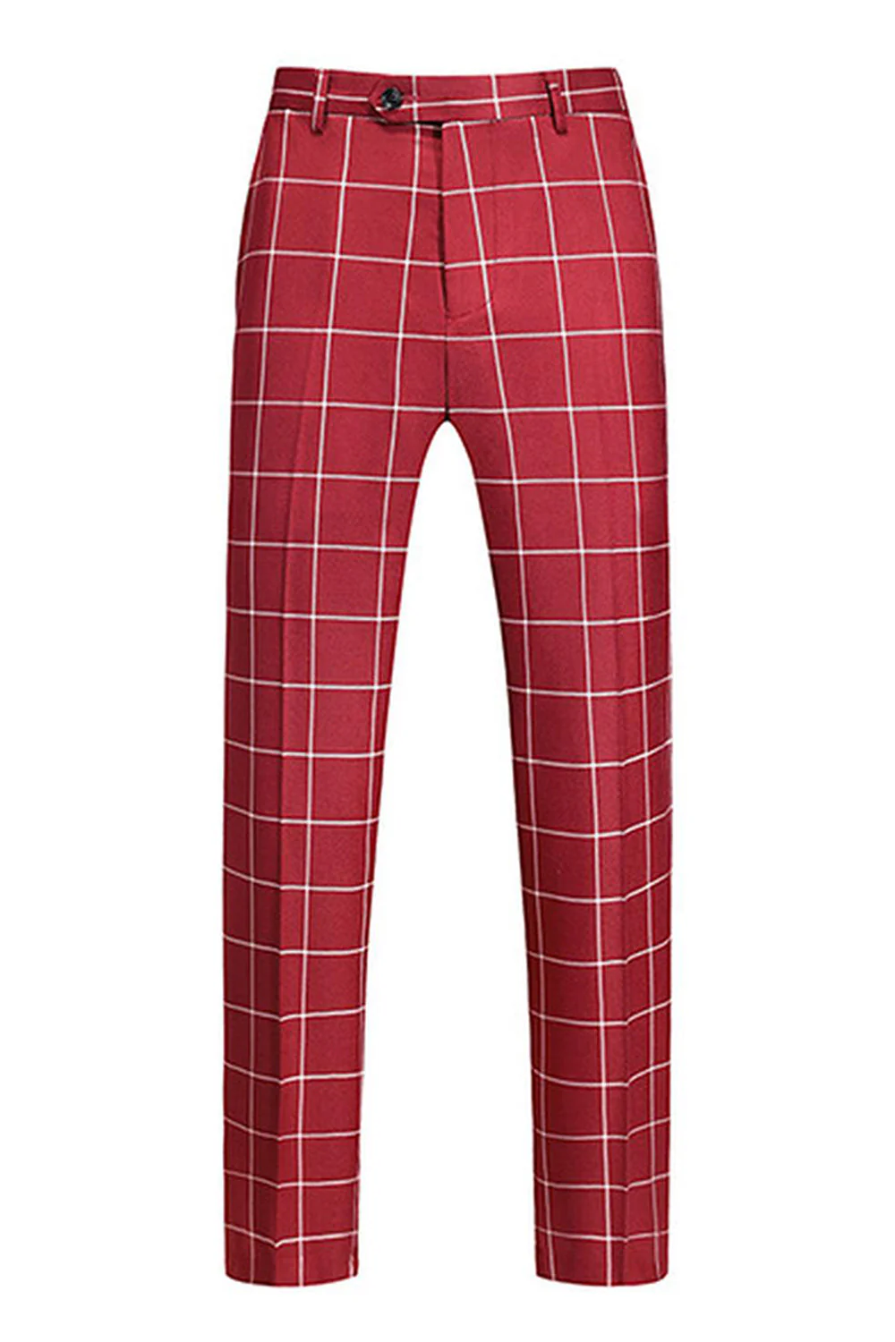 Costume de bal pour homme 3 pièces à rayures rouges et revers pointus - Image 6
