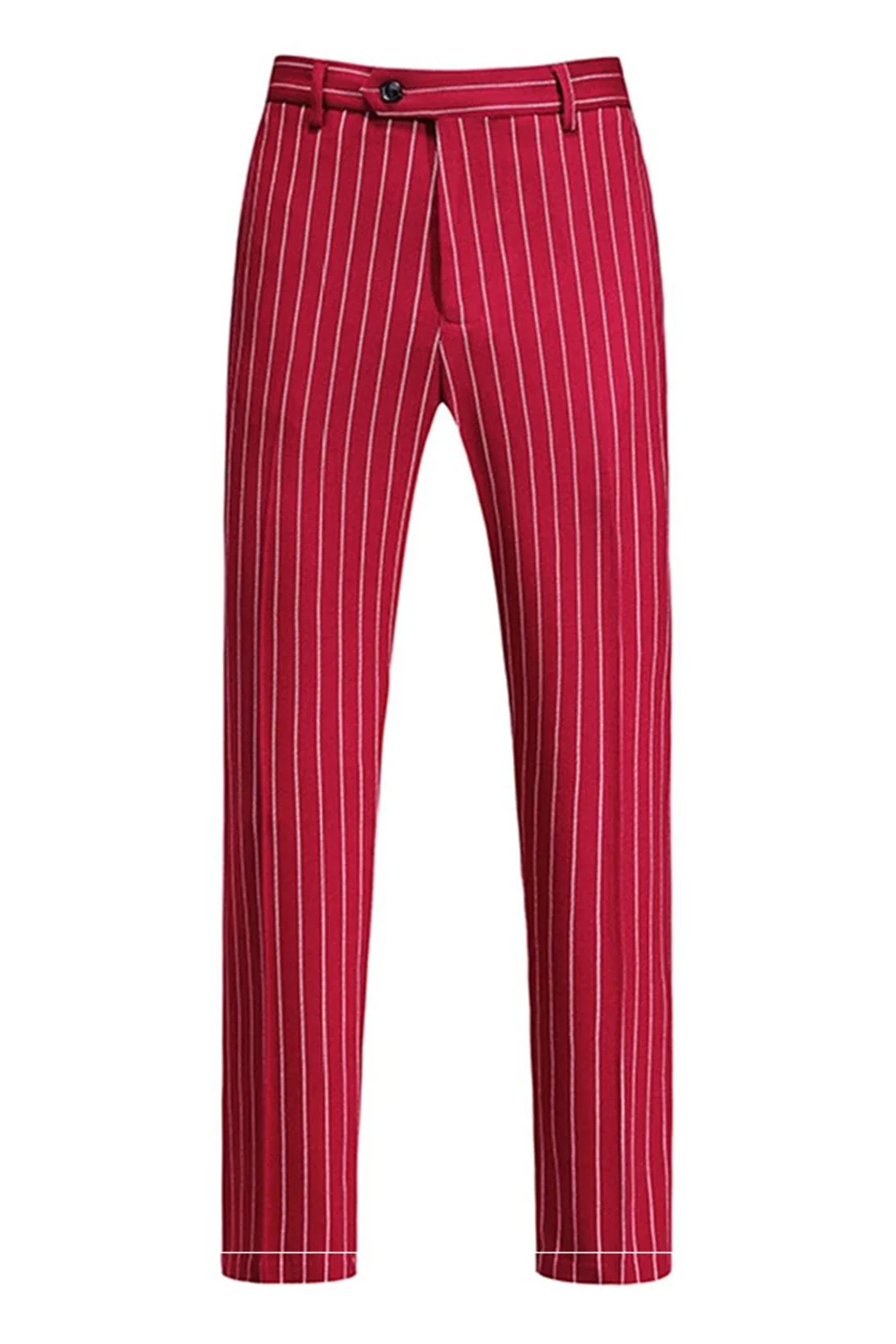 Rayures rouges Peak Lapel Hommes 3 pièces Costumes - Image 7