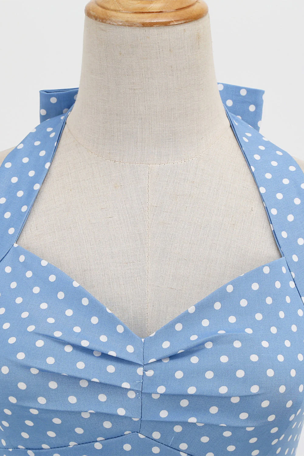 Retro Polka Dots Halter Robe à dos ouvert - Image 4