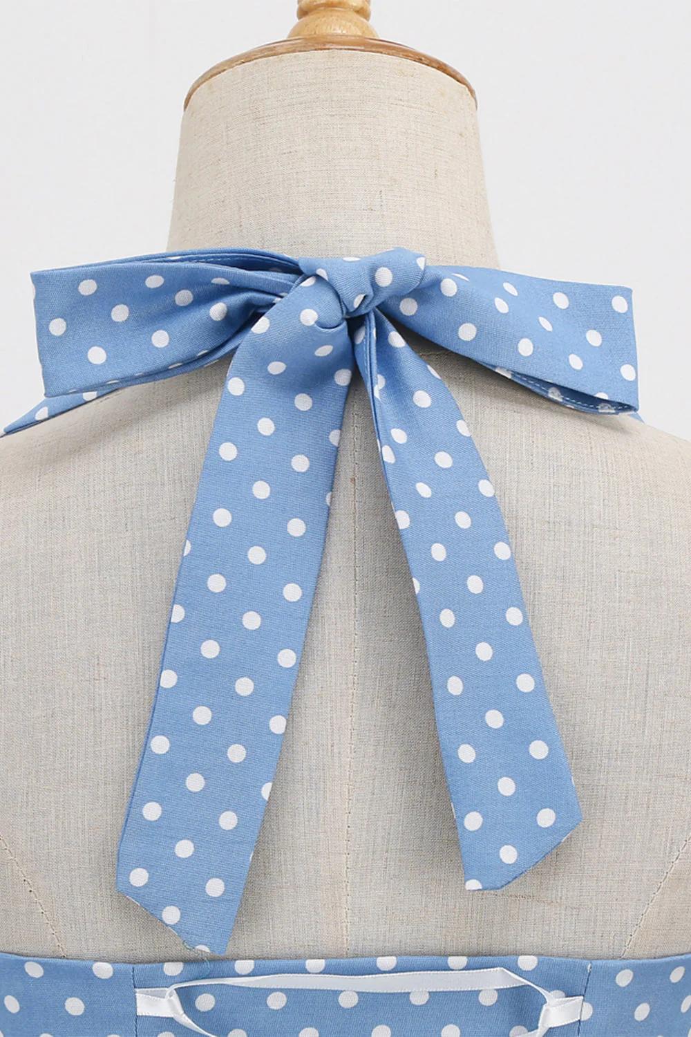 Retro Polka Dots Halter Robe à dos ouvert - Image 5