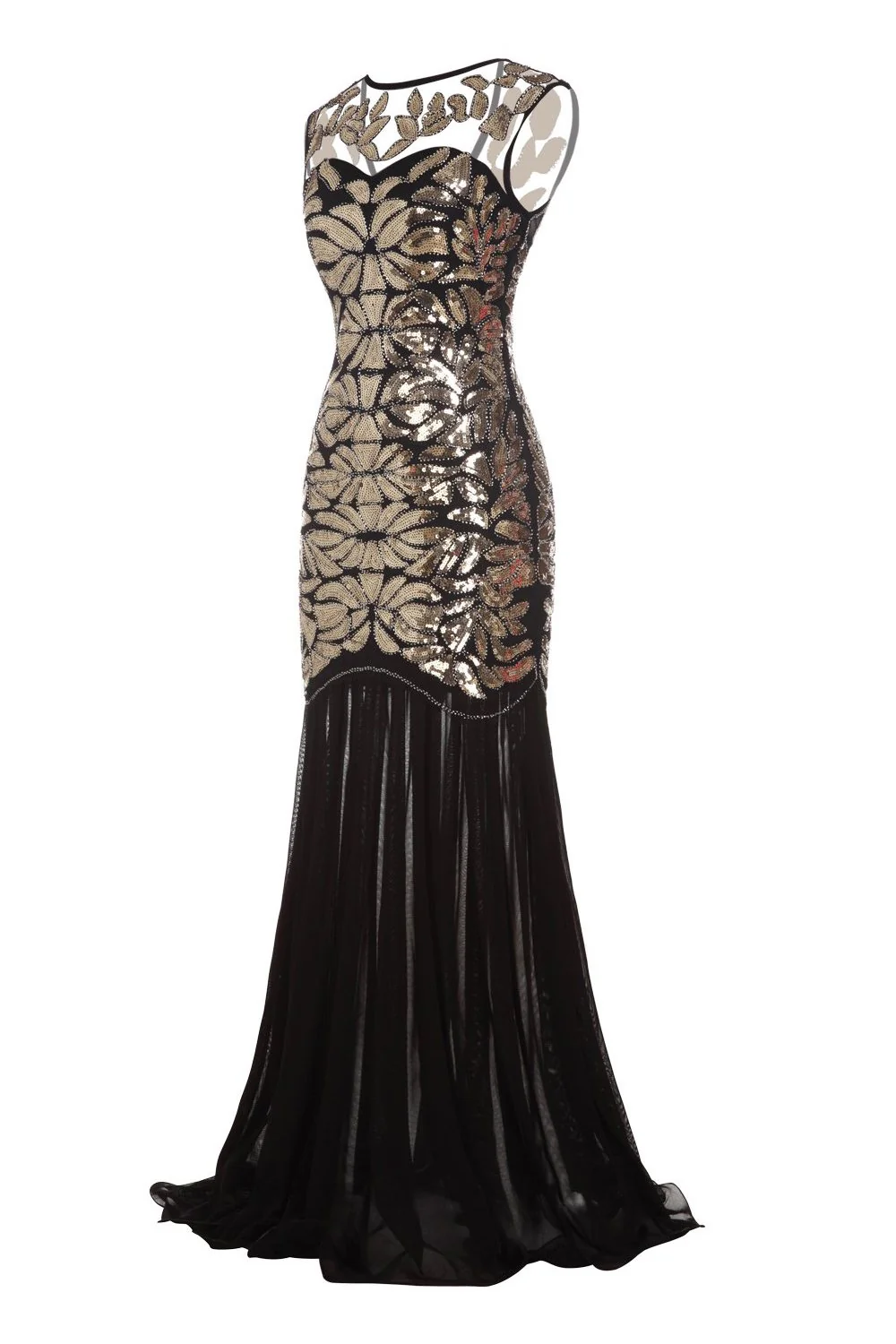 Robe Longue Sirène à Paillettes Col Rond - Image 10
