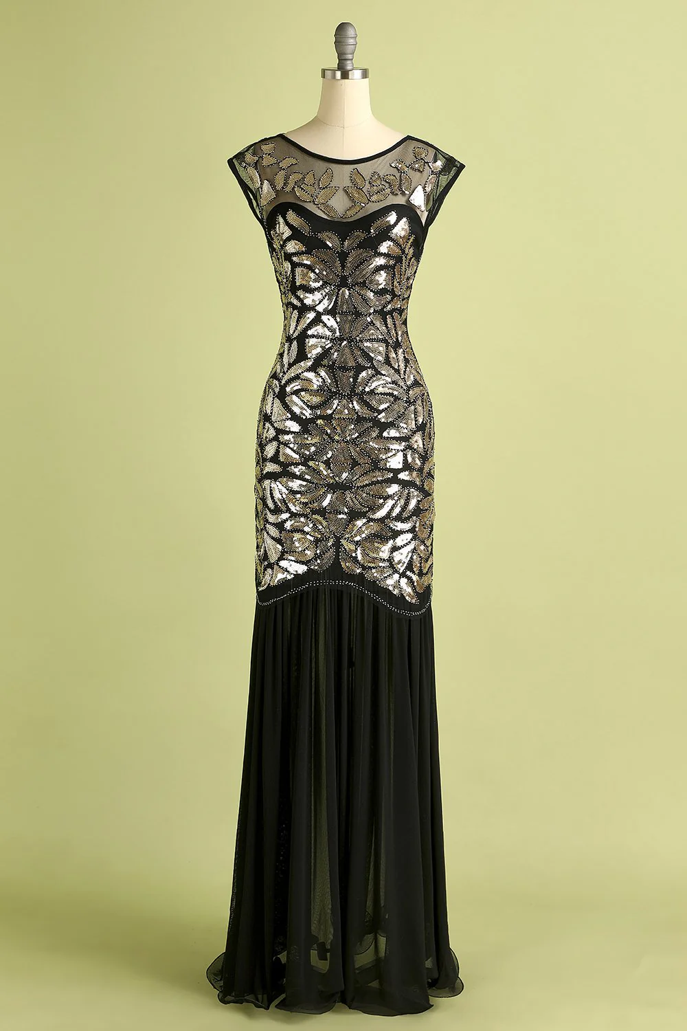 Robe Longue Sirène à Paillettes Col Rond - Image 7