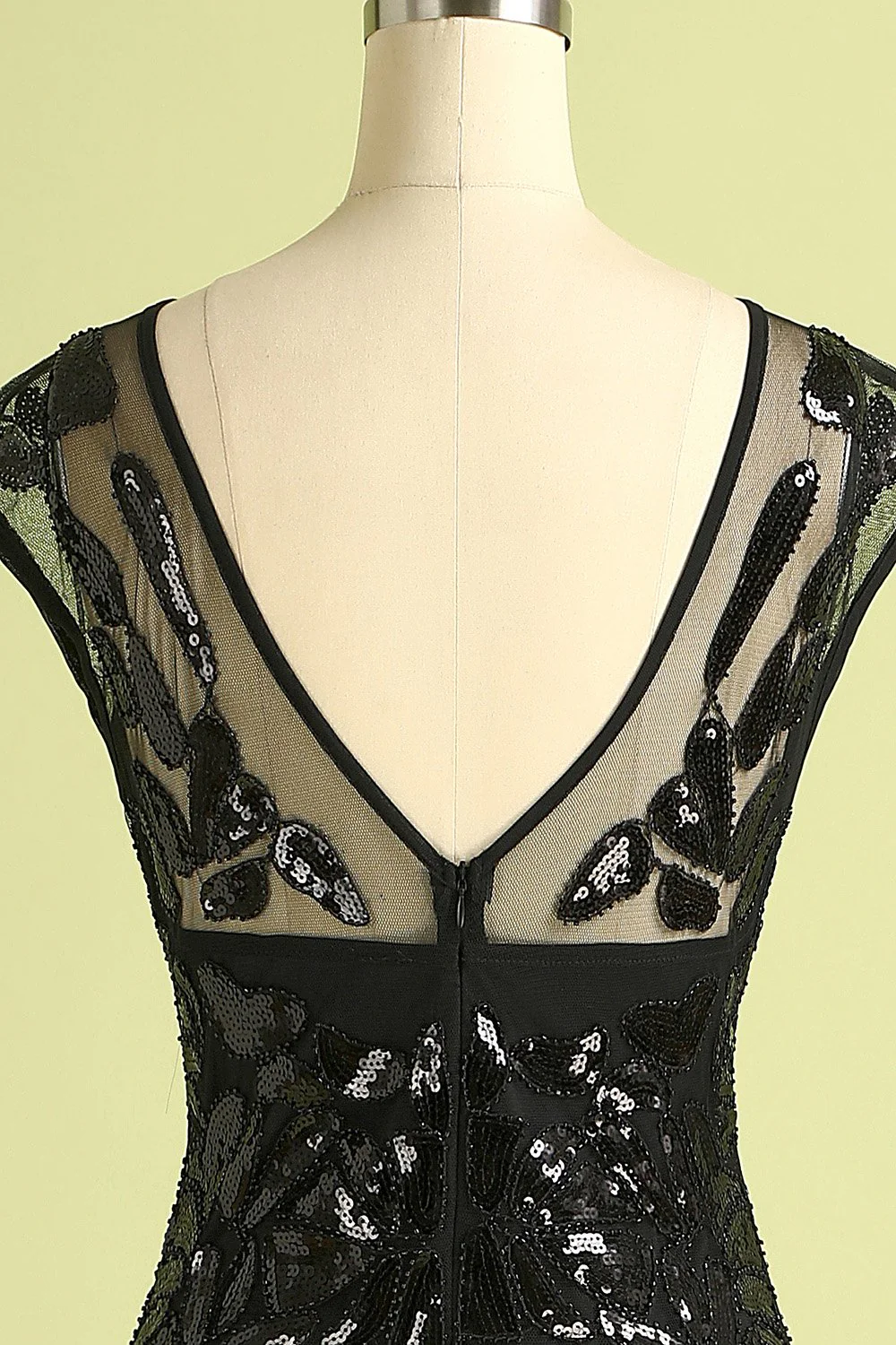 Robe Soirée Sirène Années 1920 Flapper Glitter Noire - Image 21