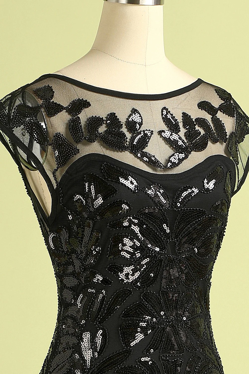 Robe Soirée Sirène Années 1920 Flapper Glitter Noire - Image 22