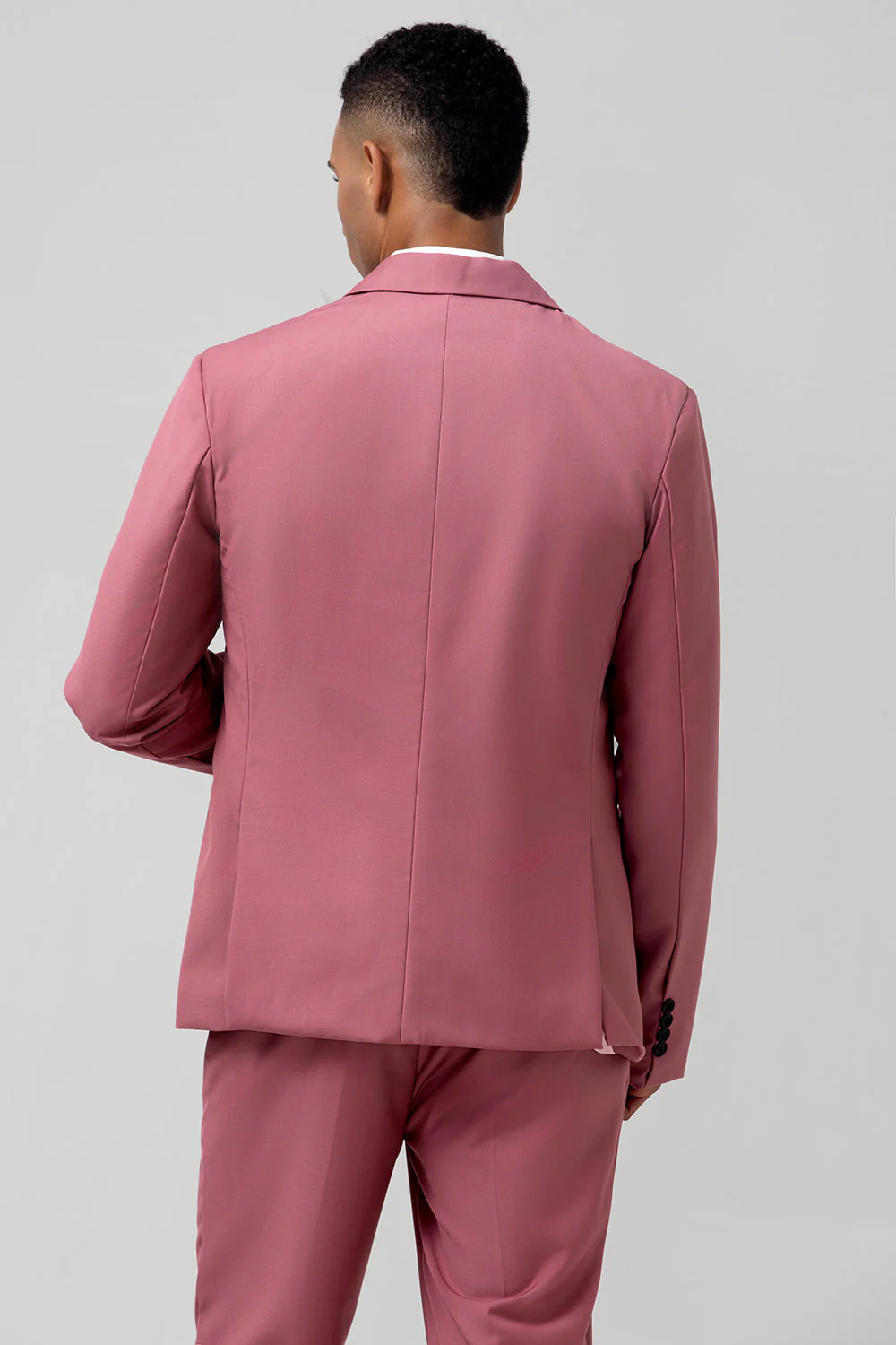 revers cranté corail simple boutonnage 3 pièces costumes de bal pour hommes - Image 2