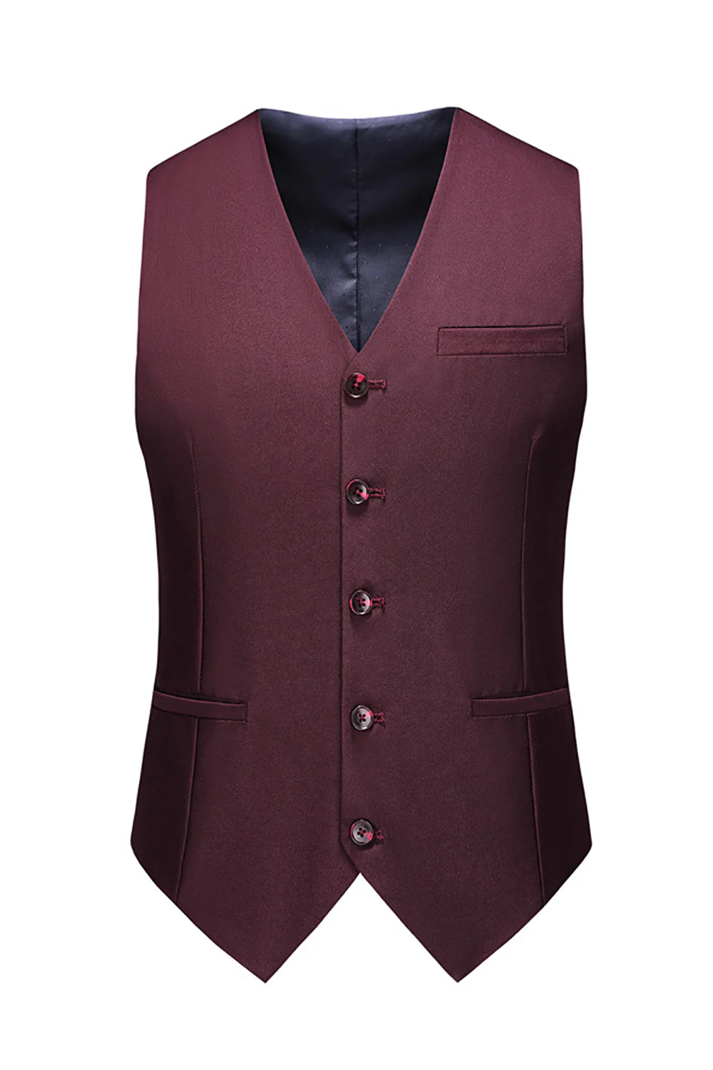 Revers cranté noir deux boutons costumes de mariage pour hommes - Image 17