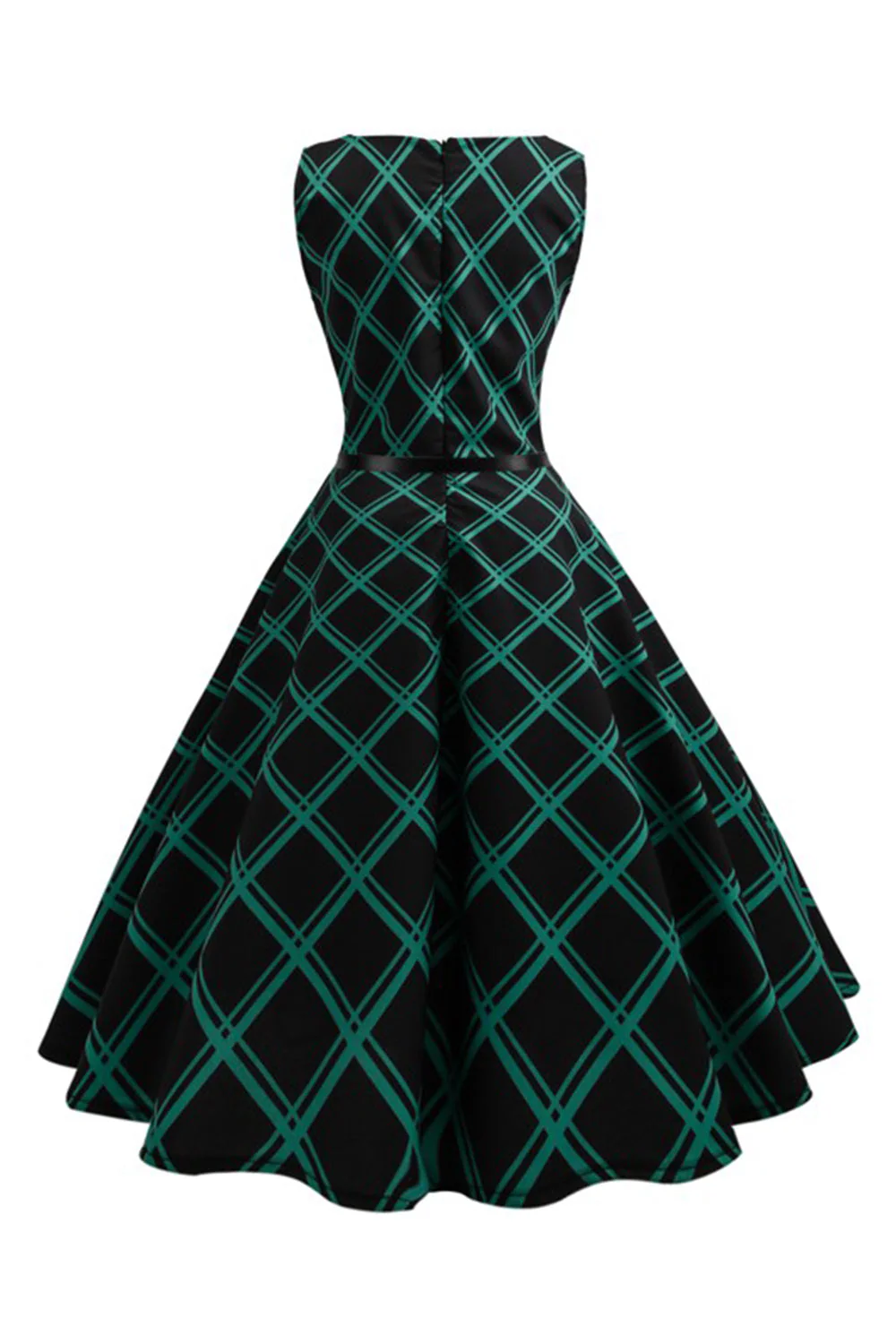 Robe à carreaux vert swing des années 50 - Image 2